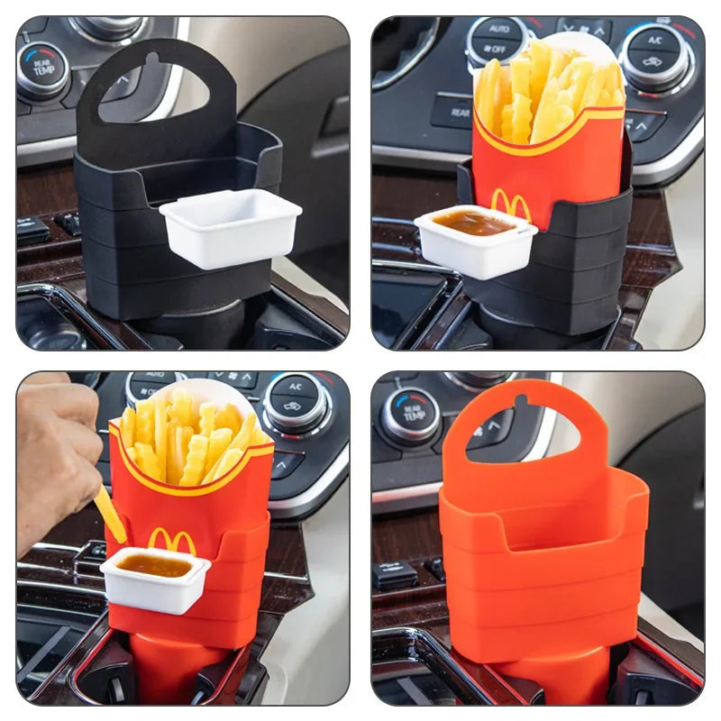 DriveSnack™ – Car French Fry Holder With Sauce Tray 🍟