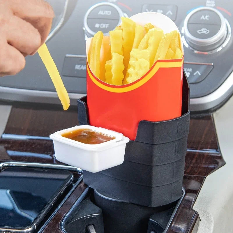 DriveSnack™ – Car French Fry Holder With Sauce Tray 🍟